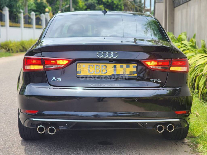 The rear-exterior view of the Audi A3 (2018) Sedan Vehicle