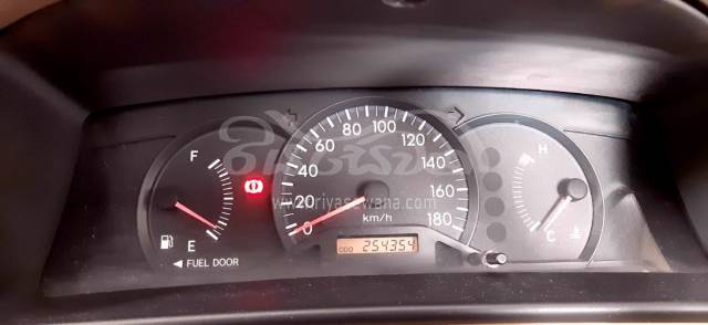 The gauge cluster of the Toyota Corolla 121 G-grade JDM vehicle that shows the speed, temperature, and fuel gauges, along with the gear indicator and the odometer that shows the milage.