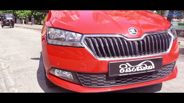 The front exterior of the 2020 Skoda Fabia 3rd generation mini car.