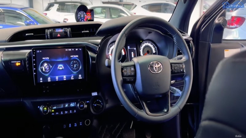 The front interior view of the 2019 Toyota Hilux REVO double cab