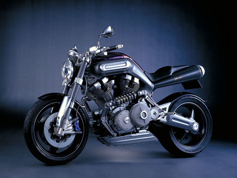 The first concept model of the Yamaha MT-01 which was revealed at the 1999 Tokyo Motor Show.
